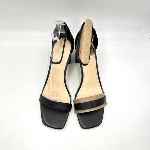 Marc Fisher Womens Size 8.5 Jaron Black Leather Block Heels Sandals Shoes - Picture 3 of 14
